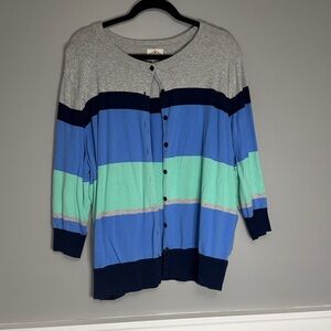 St. John's Bay Multicolor Striped Cardigan